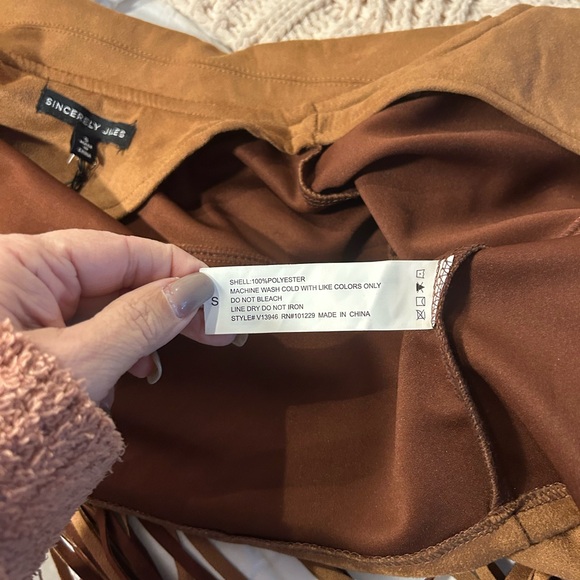 Sincerely Jules Tan Fringe Open Jacket 🆕 - Picture 6 of 9